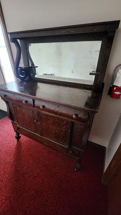 Antique Sideboard / Buffet with mirror, View more