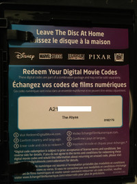 Digital Copy Codes for The Abyss, Aliens & True Lies