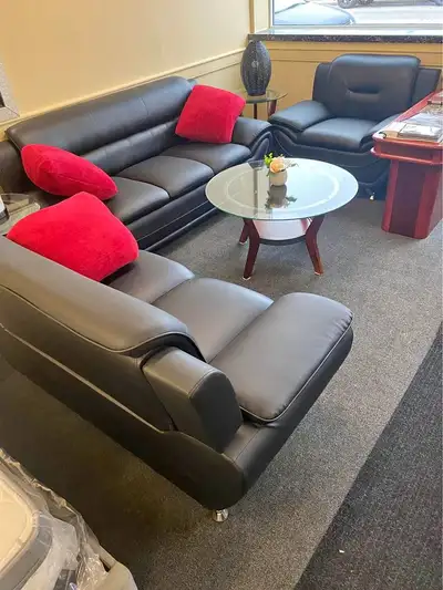lack Leather Sofa Set Available Now, View more