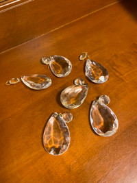 Vintage 39 Glass Chandelier Cut Crystal Tear Drop Pieces