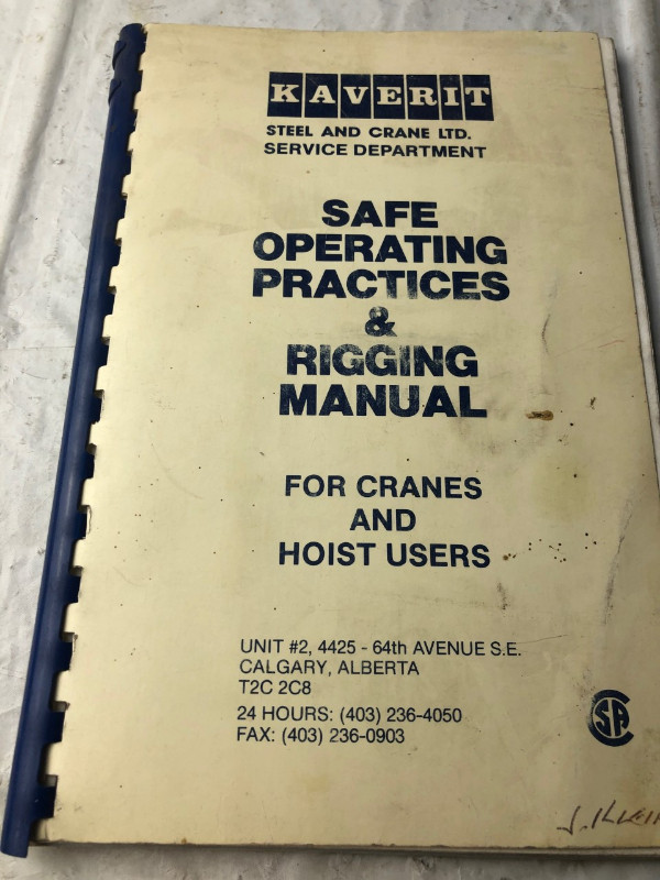 SAFE CRANE OPERATING PRACTICES AND RIGGING GUIDE #M0083 in Textbooks in Edmonton