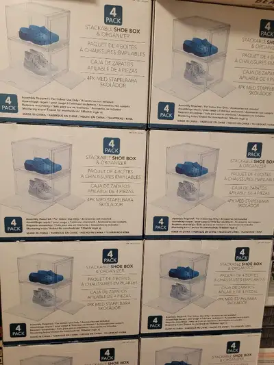 Shoe Storage Display Boxes **Brand New, Sealed Boxes Qty: 4pcs**, View more