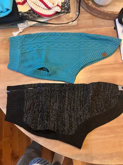 Knit dog sweaters RC Pets Size large 22” Lightly used $20 each ***** New unused dog sweaters Cotton...
