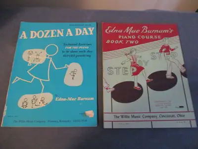 EDNA MAE BURNAM'S PIANO COURSE-A DOZEN A DAY-2 RARE MUSIC BOOKS, View more