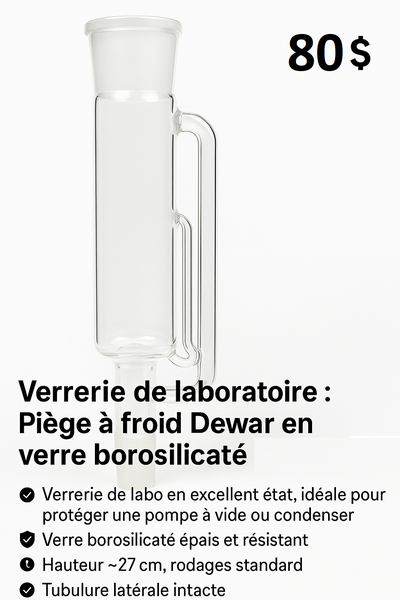 Verrerie de laboratoire : Piège à froid (Cold Trap) Dewar en ver, View more