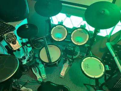 Roland TD-15 Electric Drumkit & Pearl Demonator Double Pedal, View more