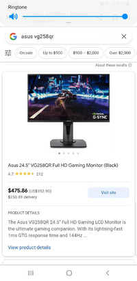 Asus vg258qr - Full HD Gaming Monitor Nvidia G-Sync