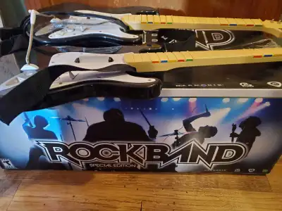 Rockband set xbox 360 drums guitars microphone , View more