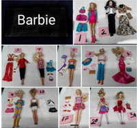 35 Barbies et accessoires et Ken au choix 