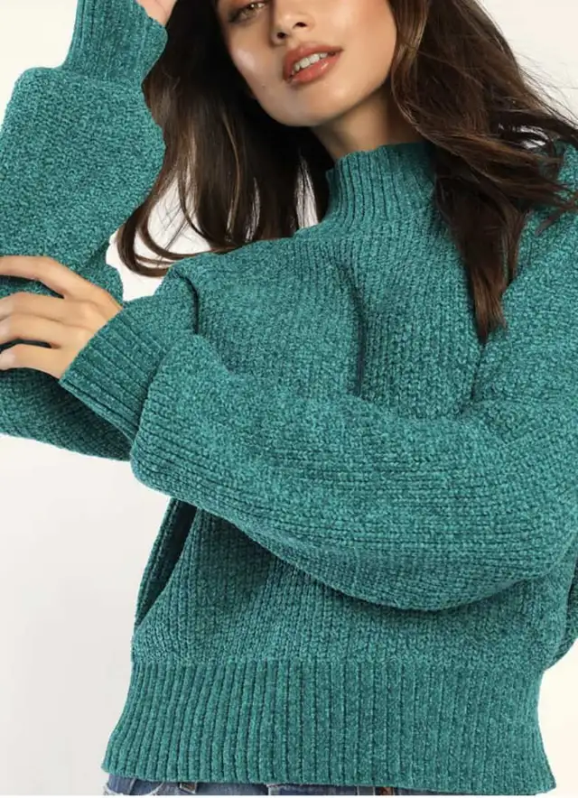 Lulu's Teal Mock Neck Sweater size XS in Women's - Tops & Outerwear in Markham / York Region - Image 2