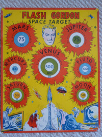 Flash Gordon double sided tin target board 1952 -Nice Graphics!!
