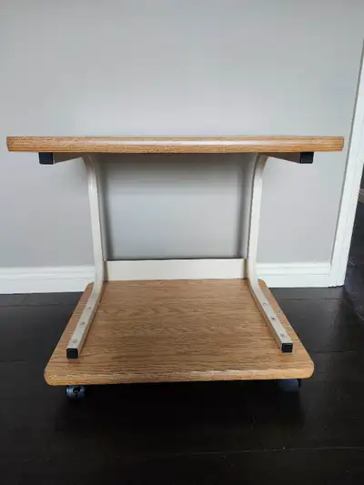 Sturdy Side Table Two-tiers Wheels Can be used as an office table for storage of printers, equipment...