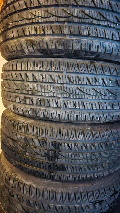selling four 17 inch A plus winter tires with steel rims for $600. 90% of tread remaining. tire have...