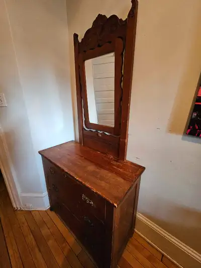 Now $25!! Oak dresser with mirror, View more