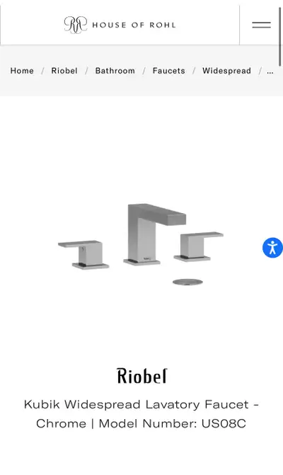 I have two chrome Riobel Kubik widespread faucets for sale. Asking $75.00 each. These faucets will f...