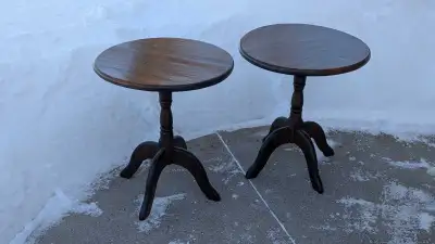 Set of two pine end tables, View more