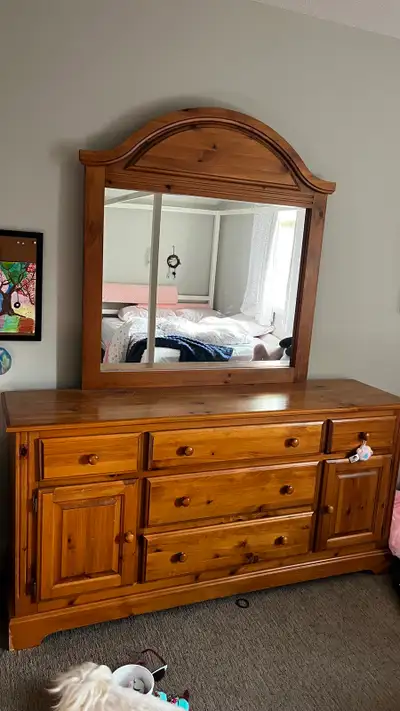 Solid Wood Dresser with Mirror, View more