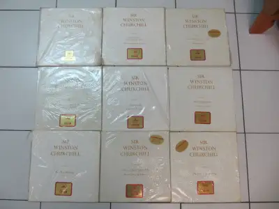 Up for sale is a classic, rare nine piece lot of Sir Winston Churchill Odeon Parlophone Speeches fro...