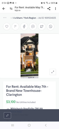 BRAND NEW TOWNHOUSE FOR RENT BY OWNER AVAILABLE MAY 7