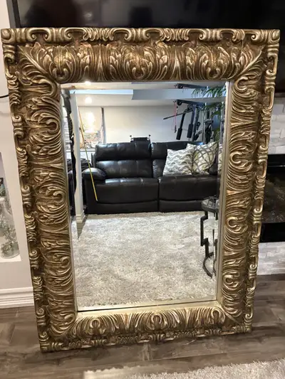 Gold Framed Wall Mirror 48”x36”, View more