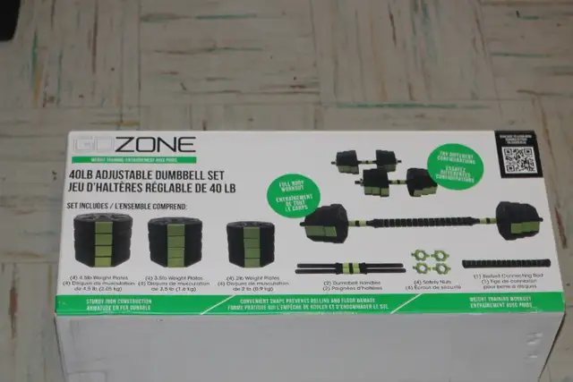 Go Zone 40 Lb Adjustable Dumbbell Set
