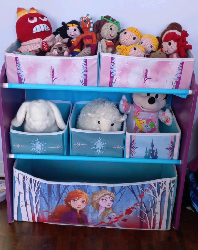 Meuble de rangement mauve Frozen Reine des Neiges 6 bacs inclus