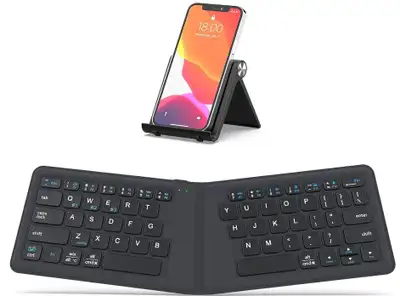 Ergonomic Foldable Keyboard, BK06, Bluetooth , Rechargable, View more