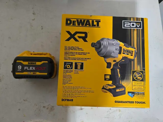 Dewalt 3/4" impact DCF964B & DeWalt 9ah battery