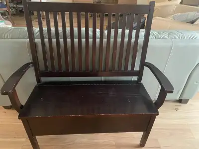 Oak Bench with storage in seat , View more