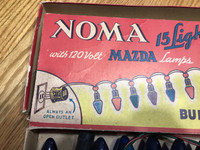 Vintage 1950's NOMA Christmas light set, in original box, as new