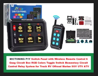 (NEW) MICTUNING RGB P1Y 6 Gang Switch Panel with Remote Control, View more