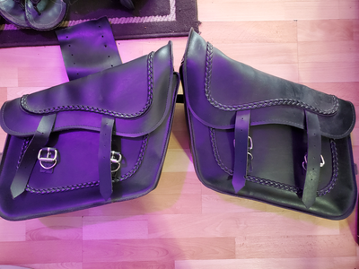 Motorcycle Bag Leather Black / Sacoche de Moto Cuir Noir