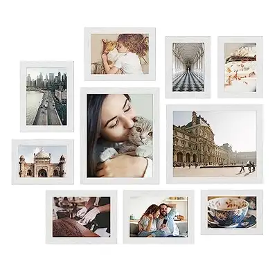 SONGMICS Cloud White Collage Frames Set - 10 pcs (2x8x10, 4x5x7,, View more
