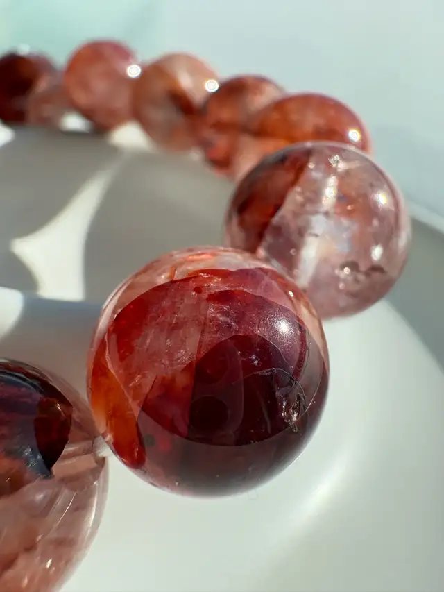 $38｜Translucent Natural Red Flower Crystal bracelet  in Jewellery & Watches in St. Albert - Image 3