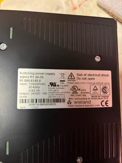 Wieland input 115/230v output 24vdc 10 A Wipes P1 24-10