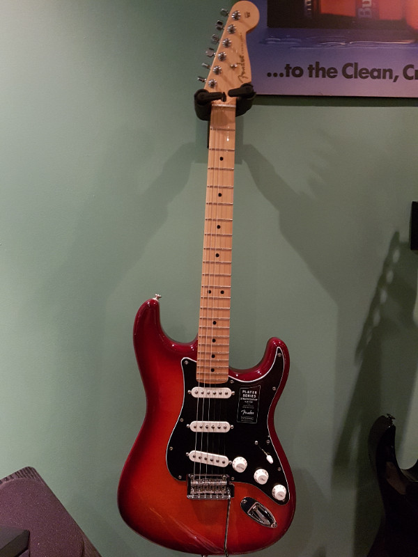 Fender Player Stratocaster  Aged Cherry Burst $950 obo in Guitars in Miramichi