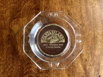 Fantasyland West Edmonton Mall Ashtray. Alberta. Glass ashtray made by Arcoroc France. 4.25" diamete...