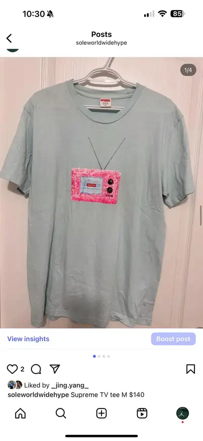 Supreme TV tee M $140, View more