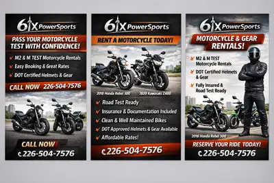 Motorcycle Rental Leave a text or call 2️⃣2️⃣6️⃣5️⃣0️⃣4️⃣7️⃣5️⃣7️⃣6️⃣ Available for road test and Le...
