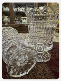 PAIR OF CRYSTAL VASE/CANDLE HOLDER 