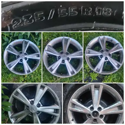Best offer 5x RX400 rims 5x114.3 ET35 All rims are Pitting. Spare wheel/rim are stuck to spare tire...
