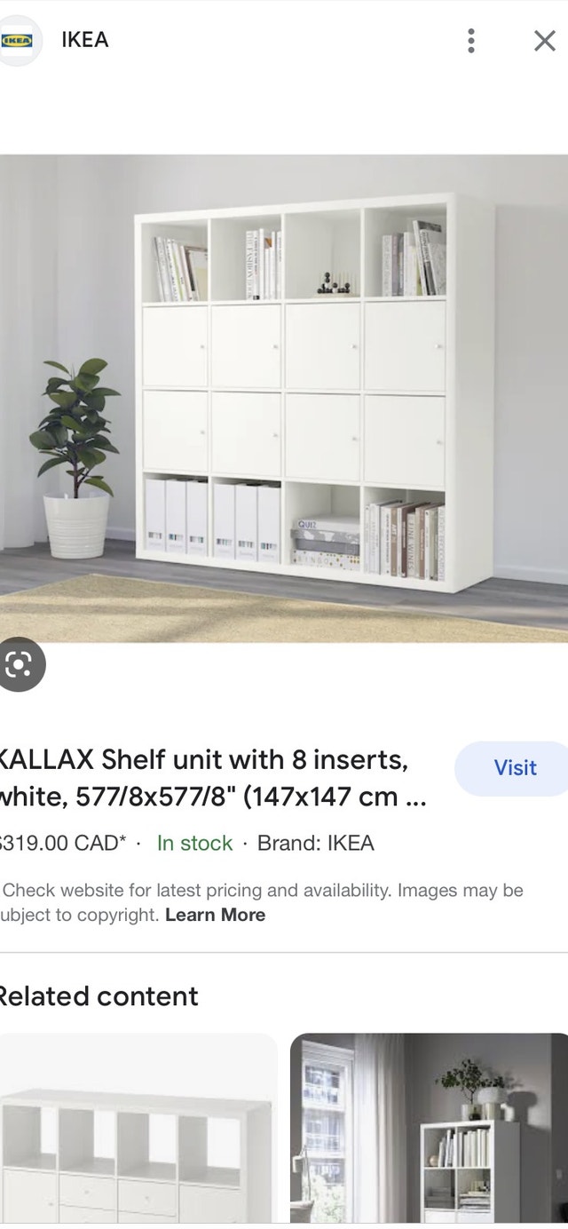 IKEA Kallax shelving unit inserts x4 Bookcases & Shelving Units