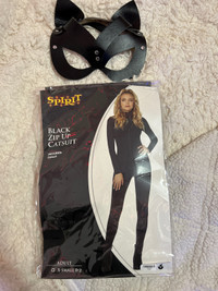 Black zip up catsuit costume