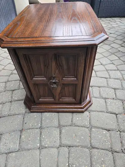 Oak Cabinet End Table / Side Table w/ Storage, View more