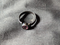 Antique 925 silver purple crystal  ring