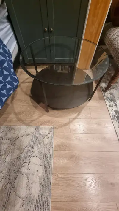 IKEA Table Lamp w Shade and Glass Coffee Table, View more