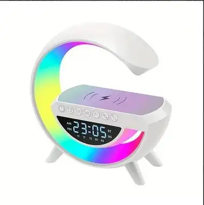 Bluetooth Speaker w/phone Charger, FM, mood Lights & Dig.Clock, View more