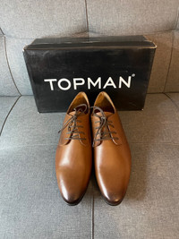 Topman Brown Leather Dress Shoes 