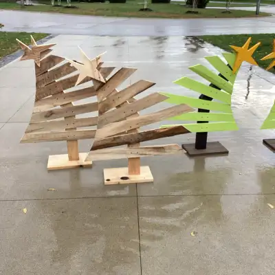 Handmade wood Christmas tree, View more