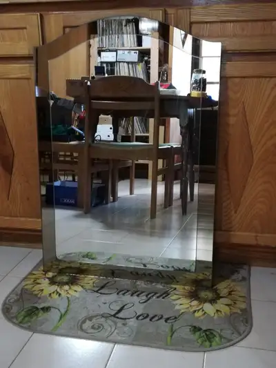 Miroir bordure légèrement teintée/vintage mirror, View more